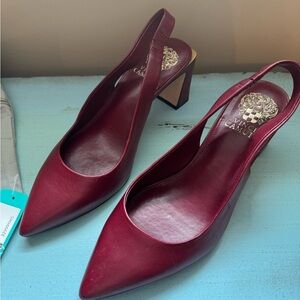 Vince Camuto Women's Burgundy “Hamden” Slingback Heels, EUC, 8.5